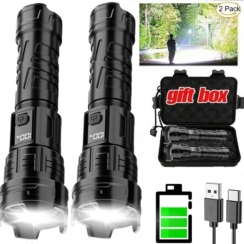 Fish Finder Battery - Super Bright LED Flashlight USB Rechargeable