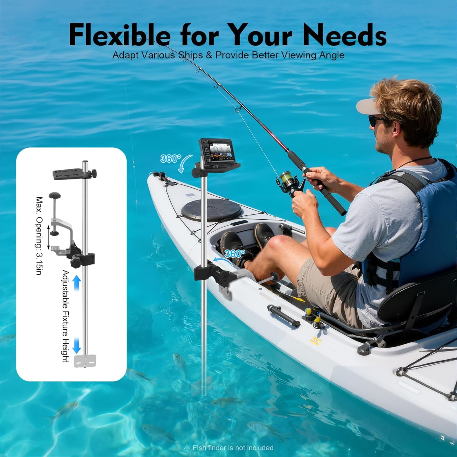 Portable 360° Adjustable Trans – Fish Finder Mount Bewertung und Preis