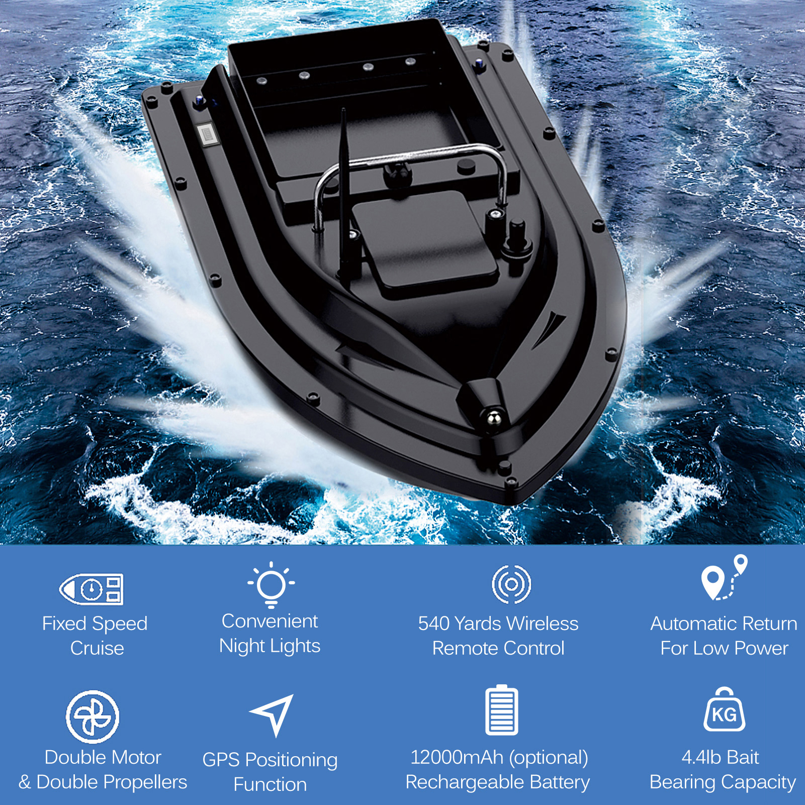 D16E GPS Fishing Bait Boat wit – Fishing Gps Bewertung und Preis
