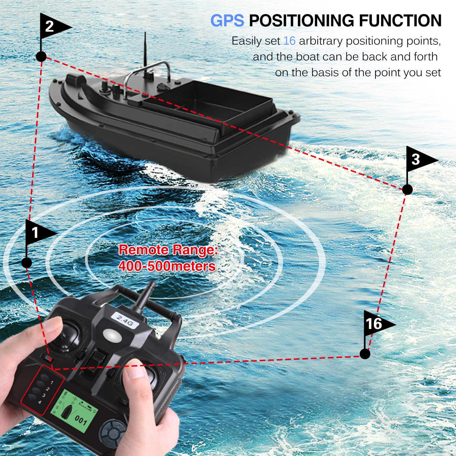 D16E GPS Fishing Bait Boat wit – Fishing Gps Bewertung und Preis